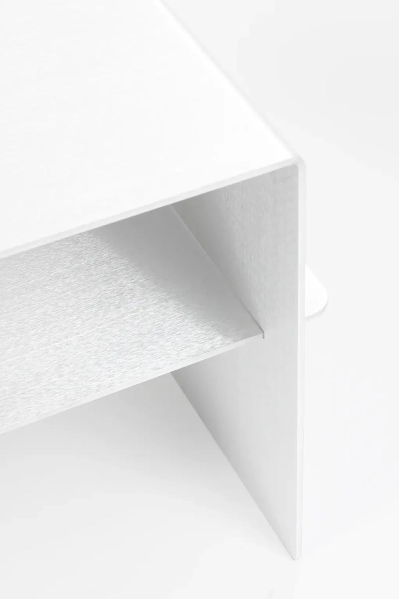 LURA_3 | Aluminum coffee table, 80 cm with shelf - RÅM